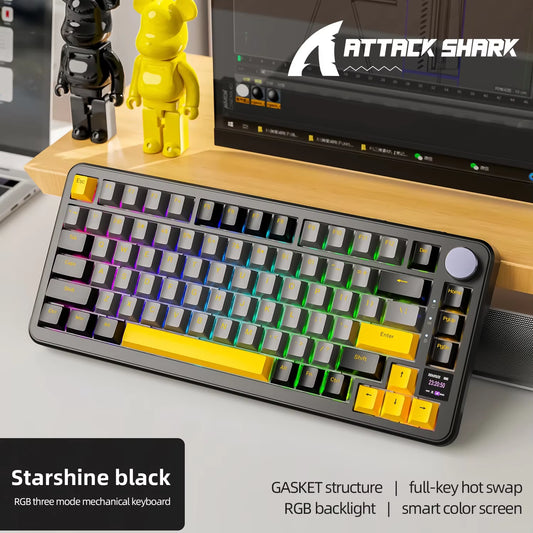 X85PRO Smart Colour Screen Mechanical Keyboard ,GASKET Structure,Full-Key Hot Swap,Rgb Backlight,Alloy Knob,Win/Mac