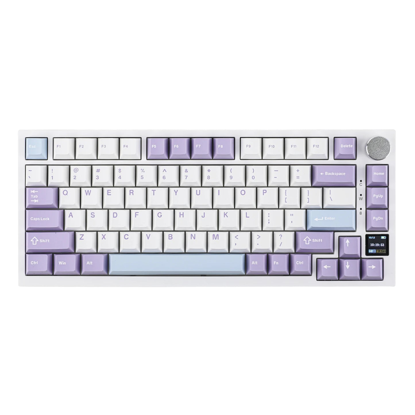 AK820 Pro 75% Gasket-Mounted Bluetooth 5.1/2.4G Wireless/Type-C Wired Mechanical Keyboard with TFT Screen for Mac/Win