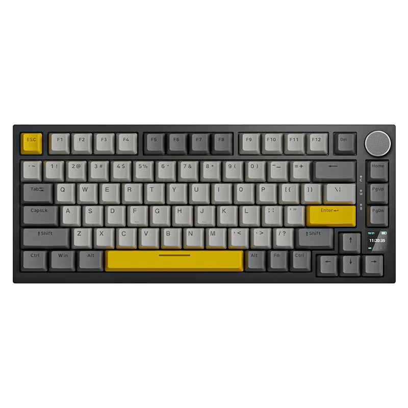 AK820 Pro 75% Gasket-Mounted Bluetooth 5.1/2.4G Wireless/Type-C Wired Mechanical Keyboard with TFT Screen for Mac/Win