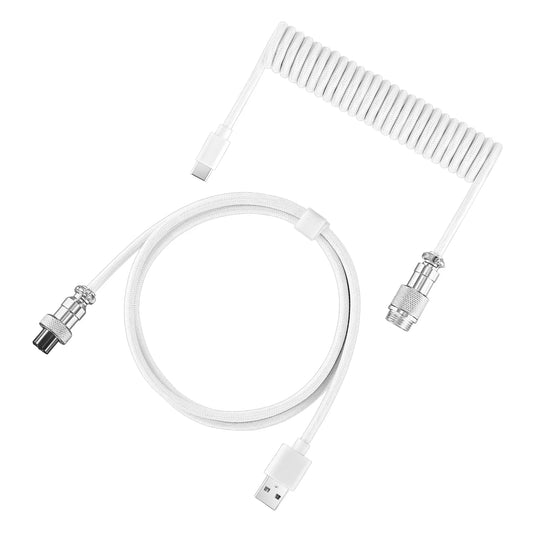 USLION Mechanical Keyboard Coiled Cable USB Type C Mechanical Keyboard Aviator Desktop Computer Aviation Connector Cord Max 3M